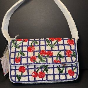 TikTok Viral Cherry Beaded Purse Bag Anthropologie Fiona Dupe Made In India